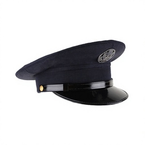 Customizable Uniform Accessories Solid Color Velour Adjustable Peak Cap Visor <b>Hat</b> Black Strap Ceremonial <b>Hats</b> Unisex Wholesale - Product Image 4