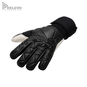 Custom Minimalist Goalkeeper <b>Gloves</b> Roll Negative Hybrid Cut White Contact <b>Latex</b> Palm Geometric 3D Rubber Backhand Elastic Wrist - Product Image 4