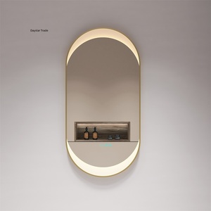Miroir de salle de bain mural ovale moderne en verre LED Daystar Trade avec éclairage d'ambiance rétroéclairé et capteur tactile - Product Image 1