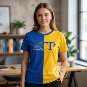 T-shirt personnalisé en coton respirant et écologique pour femmes de la sororité Sigma Gamma Rho – Collection Trésors Grecs – Idéal pour l'été et les tenues décontractées - Product Image 3