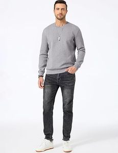 <b>Men's</b> Crewneck <b>Fleece</b> Pullover Sweatshirt 100% Cotton Winter Streetwear Long Sleeve OEM Service - Product Image 4