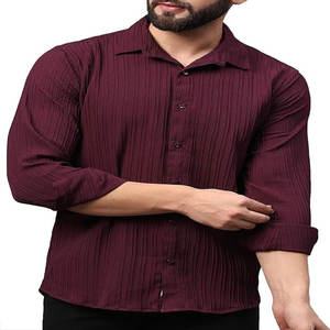 Camisa informal de manga larga con cuello vuelto para hombre de alta calidad, corte holgado para cuello de Polo, tela estampada de algodón, transpirable Formal de verano - Product Image 2