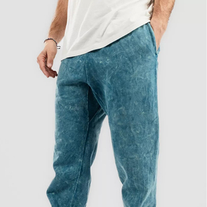 Meilleur fabricant 2026 de pantalons de jogging délavés à l'acide pour hommes avec logo, respirants, tendance, style streetwear décontracté - Product Image 5