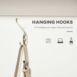 Perchero de entrada blanco con banco de almacenamiento y árbol de salón de muebles de acento con cajones de gabinete y estantes para pasillo - Product Image 5