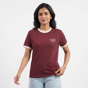 เสื้อยืดเรโทรริงเกอร์ ยูนิเซ็กส์ ผ้าฝ้าย แขนสั้น คอตัดสี สไตล์ลำลอง วินเทจ สตรีทแวร์ เสื้อยืดเปล่า - Product Image 1
