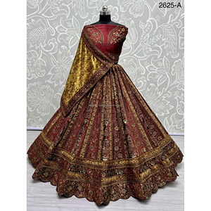 Collections de velours de vêtements de mariée indiens pour la mariée avec le travail de Zarkhan par Fabzone - Product Image 6
