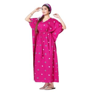 Robe de nuit maxi en coton – Vêtement de nuit confortable et ample avec des imprimés élégants, léger et respirant – Parfait - Product Image 2