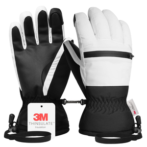 Waterproof Winter Ski <b>Gloves</b> Thermal Insulated Snow <b>Gloves</b> <b>Touchscreen</b> Leather Palm Outdoor Snowboarding Hiking <b>Gloves</b> Custom - Product Image 2