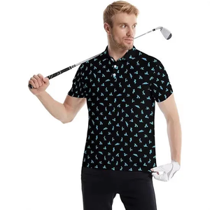 Polo de manga corta para hombre, estilo veraniego, con cuello elegante, camiseta de golf de seda, camiseta deportiva - Product Image 2