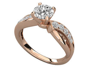 Superbe bague fine pour femme en or massif 14 carats avec diamant de laboratoire de forme ronde, certifié IGI, personnalisable OEM/ODM, idéale pour un cadeau d'anniversaire ou de fiançailles - Product Image 5
