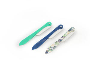 Rasoir à sourcils durable double usage pour femme, pour le dermaplaning et l'épilation du visage, motif vert et bleu - Product Image 6