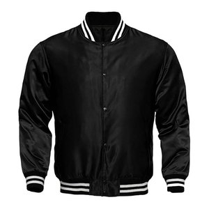 Men <b>Women</b> Satin Polyester <b>Bomber</b> <b>Jacket</b> Vintage Biker Retro Zip Up Casual Coat <b>Lightweight</b> Streetwear Fashion Outerwear - Product Image 1