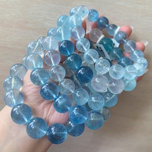 Natural Gradient Aquamarine <b>Bracelet</b> Icy Beaded <b>Healing</b> Crystal Jewelry Minimalist Handmade Gift For Women - Product Image 1