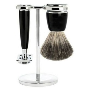 El mejor kit de afeitado de moda para hombres con brocha de afeitar de pelo sintético, mango de cuero y gran capacidad, con estuche de cuero. - Product Image 6