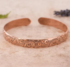 Traditional Ayurvedic Stamped Om Solid Copper <b>Bracelet</b> <b>Stack</b> Fashionable Metal Jewelry Exquisite Design - Product Image 2