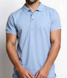 Polo Personalizado con Logotipo, Polo Azul Claro para Hombre, Polo Clásico con Cuello, Camiseta Polo de Tela Suave y Cómoda, Polo de Punto Hecho en Pakistán - Product Image 6