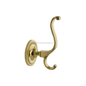 Elegant old fashioned brass <b>wall</b> hooks with stylish engraving <b>for</b> living room <b>walls</b> or hallway functionality - Product Image 6
