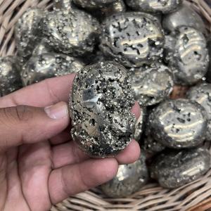 Piedra de Pirita Natural Druzy de Perú, Pulida, para Sanación con Cristales, Reiki, Feng Shui, Piedra de la Abundancia, Tema de Amor, Recuerdo Ovalado de Alta Calidad - Product Image 5