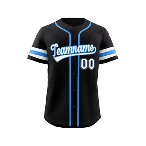 Maillot de baseball personnalisé OEM en soie imprimée, col en V, pour l'été, séchage rapide, respirant, antibactérien, coupe confortable, haute qualité - Product Image 4