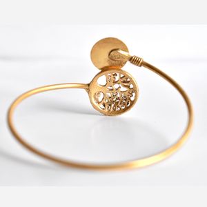 latest trending indian fashionable handmade designer goldplated brass Traditional look stone openable <b>bangle</b> for girls and women - Product Image 4