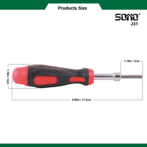 Destornillador de Acero SONO J31 con Mango de Plástico Rojo y Negro, Herramienta Manual para Bricolaje - Product Image 4