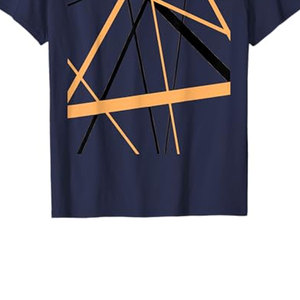 เสื้อยืดลายทางสีส้มและสีดำ คอกลม แขนสั้น สไตล์ลำลอง น้ำหนักเบา เหมาะสำหรับฤดูร้อน ทันสมัย - Product Image 4