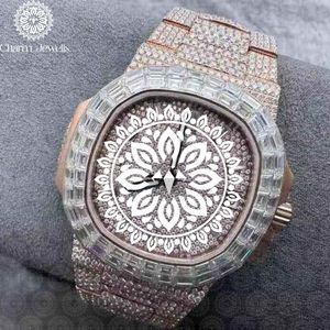 Charm_Jewells Luxury Stainless Steel Analog Quartz <b>Watch</b> Round Dial 42mm Diamond Encrusted Luminous Unisex - Product Image 6