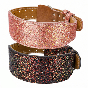 Cinturón de Soporte Lumbar de Cuero con Purpurina Ajustable para Entrenamiento y Levantamiento de Pesas, Cinturones de Cuero con Purpurina Unisex para Flexiones - Product Image 1