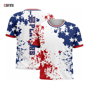 เสื้อเจอร์ซีย์ถักแบบสวมคอ ทรงสปอร์ต สำหรับทีมกีฬา  พร้อมโลโก้แบบกำหนดเองด้านหน้า  ลายธงชาติ  แบบซับลิเมชั่น - Product Image 2
