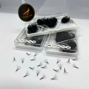 Mega Volume 10D 12D 14D 20D Pointy Base Cashmere Premade Fans Loose Base Korean PBT Lash Extensions Private Label Bulk Wholesale - Product Image 1