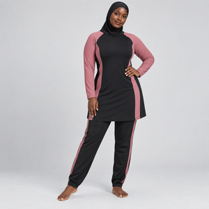 Conjunto Burkini Modesto de 3 Piezas para Mujer, Venta al por Mayor, 6 Colores, Tallas XS-XL, Diseño Personalizado, OEM - Product Image 3