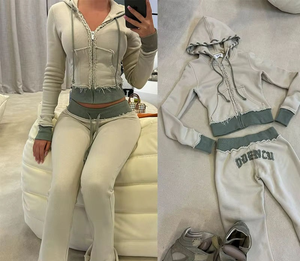 Conjunto de Sudadera y Pantalones Deportivos de Invierno Personalizados con Bordado, Top Corto con Capucha y Pantalones Joggers de 2 Piezas, Ropa para Hombre, Impermeable y Transpirable - Product Image 3