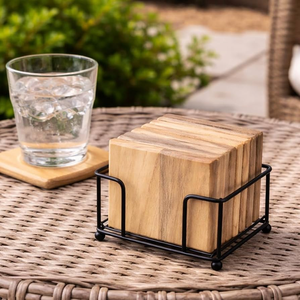 Wholesale <b>Wood</b> Coaster <b>Triangle</b> Stand Wooden Round Tea Coffee Coaster 7 PCS Set Latest design Coaster - Product Image 6