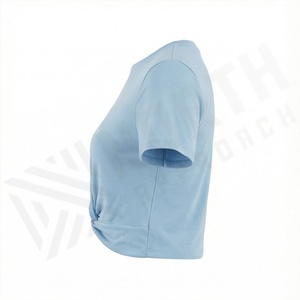 เสื้อครอปท็อปผู้หญิงผ้าฝ้ายสีสันตามสั่ง พิมพ์ลายแฟชั่นลำลอง สตรีทแวร์ ฟิตเนส ออกกำลังกาย เสื้อยืดแอคทีฟแวร์ - Product Image 3