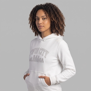 Sudadera con Capucha Blanca para Mujer Twin City con Estampado de Logotipo Frontal, Corte Regular, para Otoño - Product Image 5