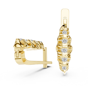 Boucles d'oreilles pendantes en or jaune 18 carats pour femmes, plaqué or de luxe, élégantes, avec diamants de laboratoire taille ronde, 1 carat, 10 carats - Product Image 4