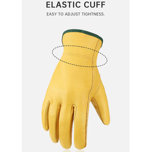 Guantes de Seguridad con Palma de Cuero Dividido Estándar para Construcción, Anticorte, Antideslizantes, Cómodos, Protectores para Soldadura y Conducción - Product Image 5