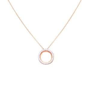 Collier pendentif de luxe en or rose 14 carats avec triple grappe de diamants marquise et halo, certifié IGI, bijoux fins délicats pour femme, anniversaire - Product Image 1
