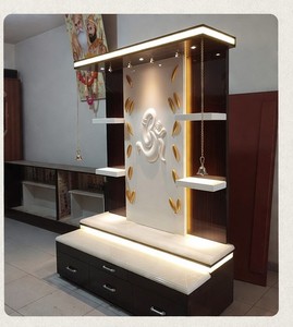 Modern Handcrafted Teak Wood <b>Temple</b> for Pooja Room with Customized Size and SEA Shipping - Product Image 6