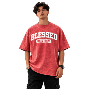 Camiseta Streetwear Vintage con Cuello Redondo, Estilo Baggy, Oversize, Lavado Ácido, Efecto Desgastado, Algodón, Y2K, Hip Hop, Tallas Grandes - Product Image 3
