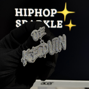 <b>Custom</b> <b>Name</b> Pendant Graffiti Style VVS Moissanite Iced Out Letter Bail Hip Hop Gold Plated Silver <b>Necklace</b> Charm Jewelry - Product Image 1