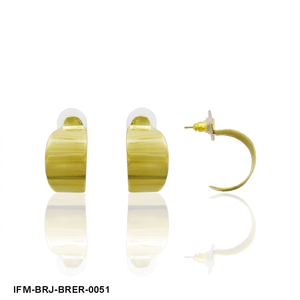 Handcrafted Brass Stud Earrings with <b>Hook</b> Shape Tarnish-resistant Polished Finish Skin-friendly Party Occasion Versatile Design - Product Image 1