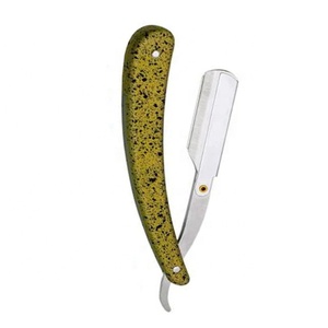 Rasoirs professionnels pour barbier à marque privée, très demandés, rasoir manuel à lame droite avec manche en plastique et bois, rasoir de barbier tranchant - Product Image 5
