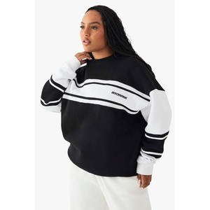 Sudadera de Manga Larga con Cuello Redondo y Hombros Caídos, Bordada, de Alta Calidad OEM, con Logotipo Personalizado, Sudadera con Capucha para Mujer - Product Image 1