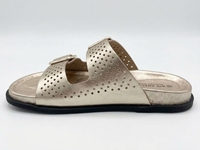 Sandales plates en cuir véritable argenté, à bout ouvert, antidérapantes, respirantes, chaussures d'été, semelle extérieure en caoutchouc, semelle intermédiaire en EVA, Air
