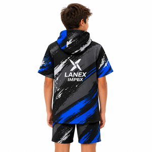 Peignoir de bain à séchage rapide pour enfants personnalisé avec capuche |   Parka de plage imperméable pour la natation, le surf et les sports nautiques - Product Image 4
