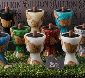 Nuevo diseño de quemador de incienso Bakhoor redondo de resina y madera, incensario árabe portátil para decoración y fragancia del hogar. - Product Image 1