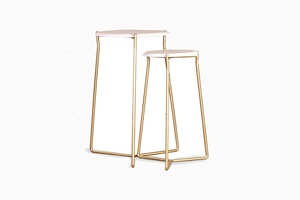 <b>Marble</b> Top Metal Nesting Side <b>Table</b> Room Modern Round Made in India Top All Office Home Room Restaurant Super Market 2023 Best - Product Image 2