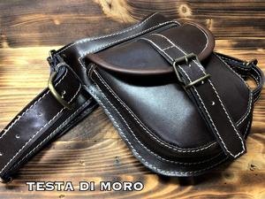 Sac de taille de hanche de motard de style vintage en cuir véritable pour hommes pochette de moto de jambe de goutte LLB-0040 pour le transport extérieur - Product Image 5