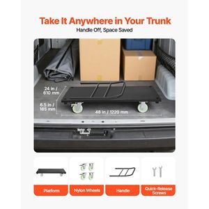 Carrello Industriale in Acciaio per Carichi Pesanti con Capacità di 900 kg, Ruote Girevoli e Maniglia, per Movimentazione Materiali - Product Image 4